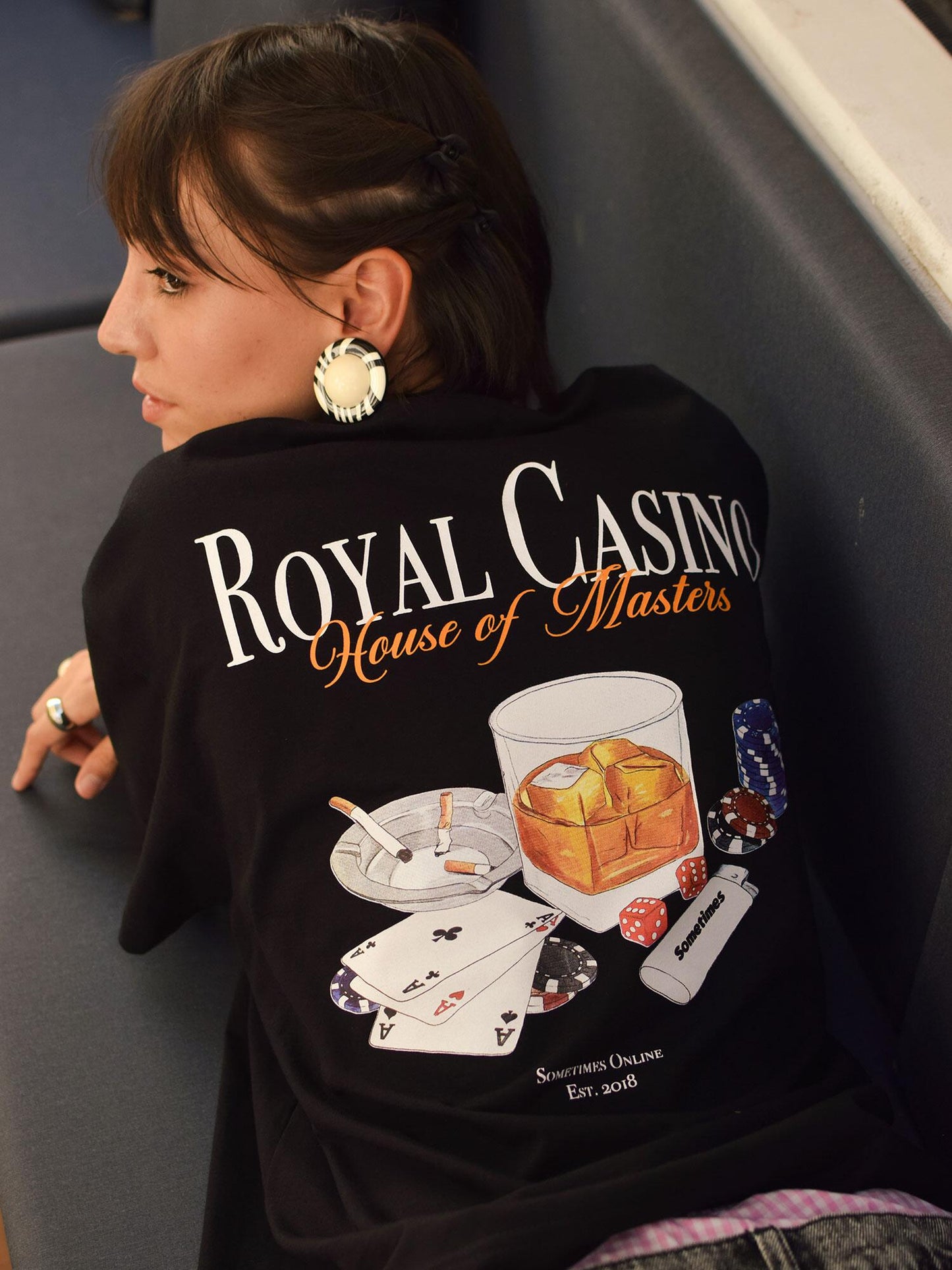 Camiseta Boxy Royal Casino Preta