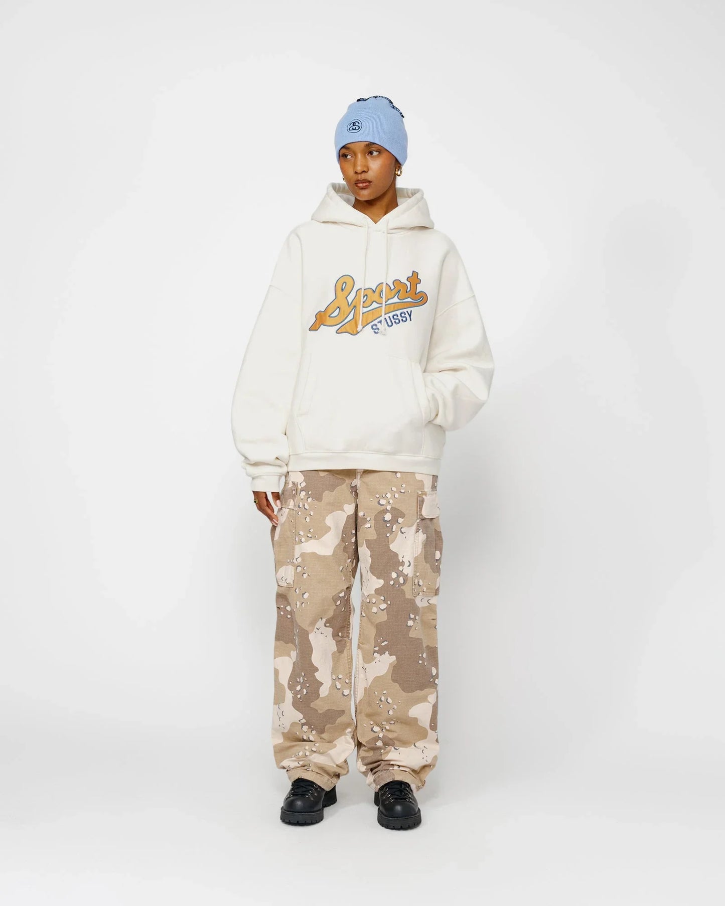 SATIN PATCH HOODIE