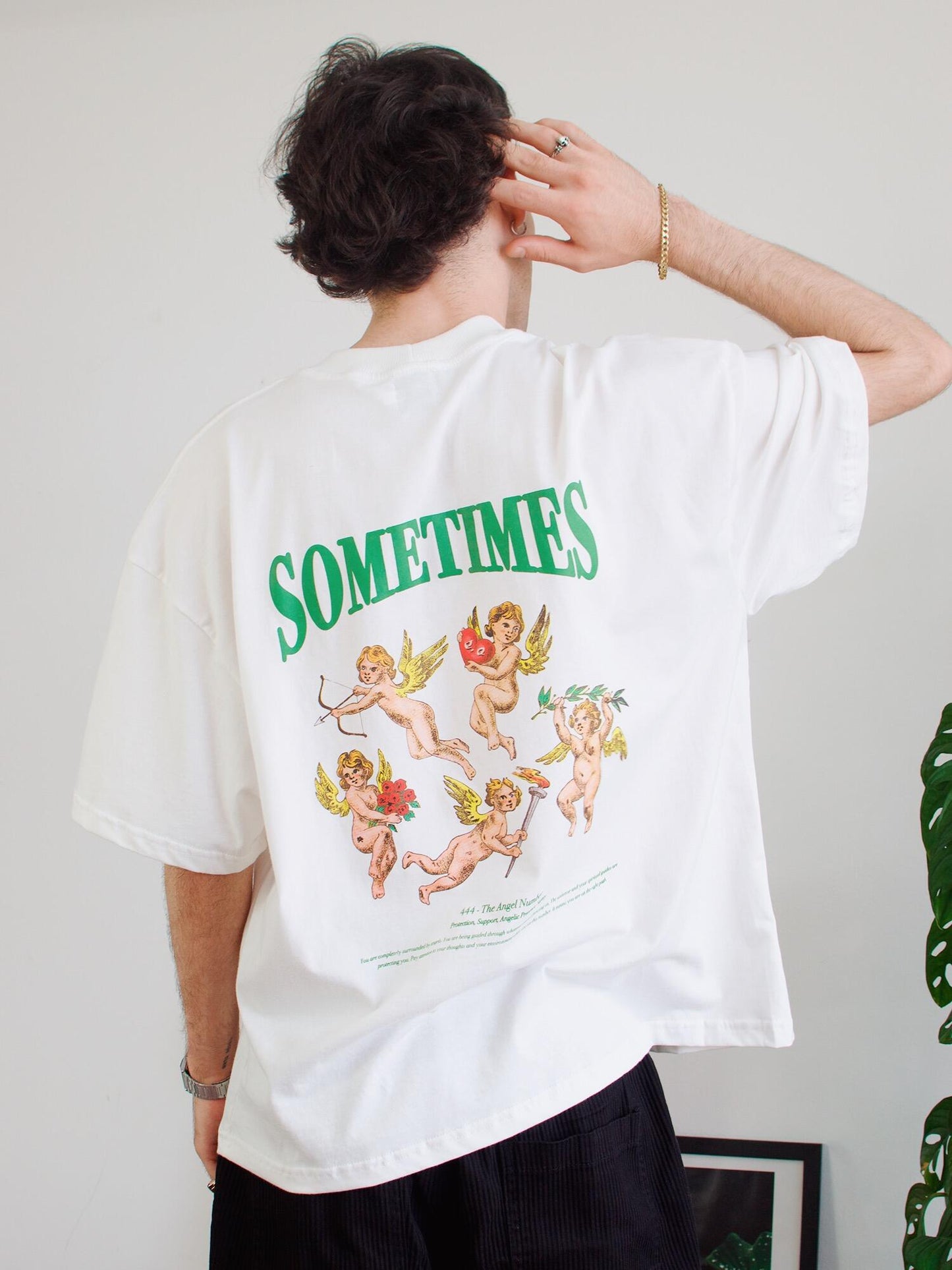 Camiseta Boxy Angel Number Off White