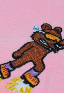 Camiseta Streetwear Prison Bordada Teddy Bear Pink