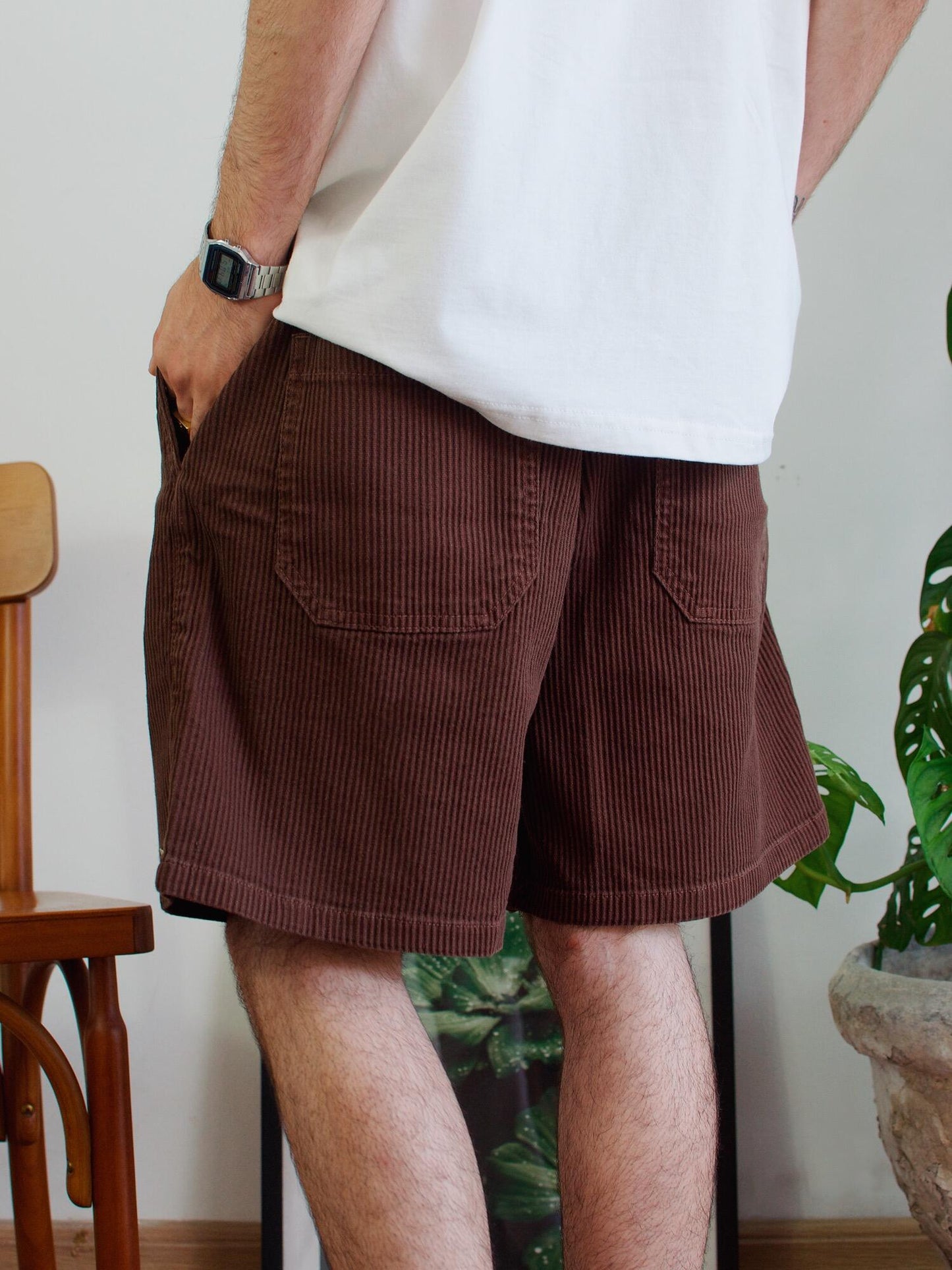 Short Cotelê Marrom