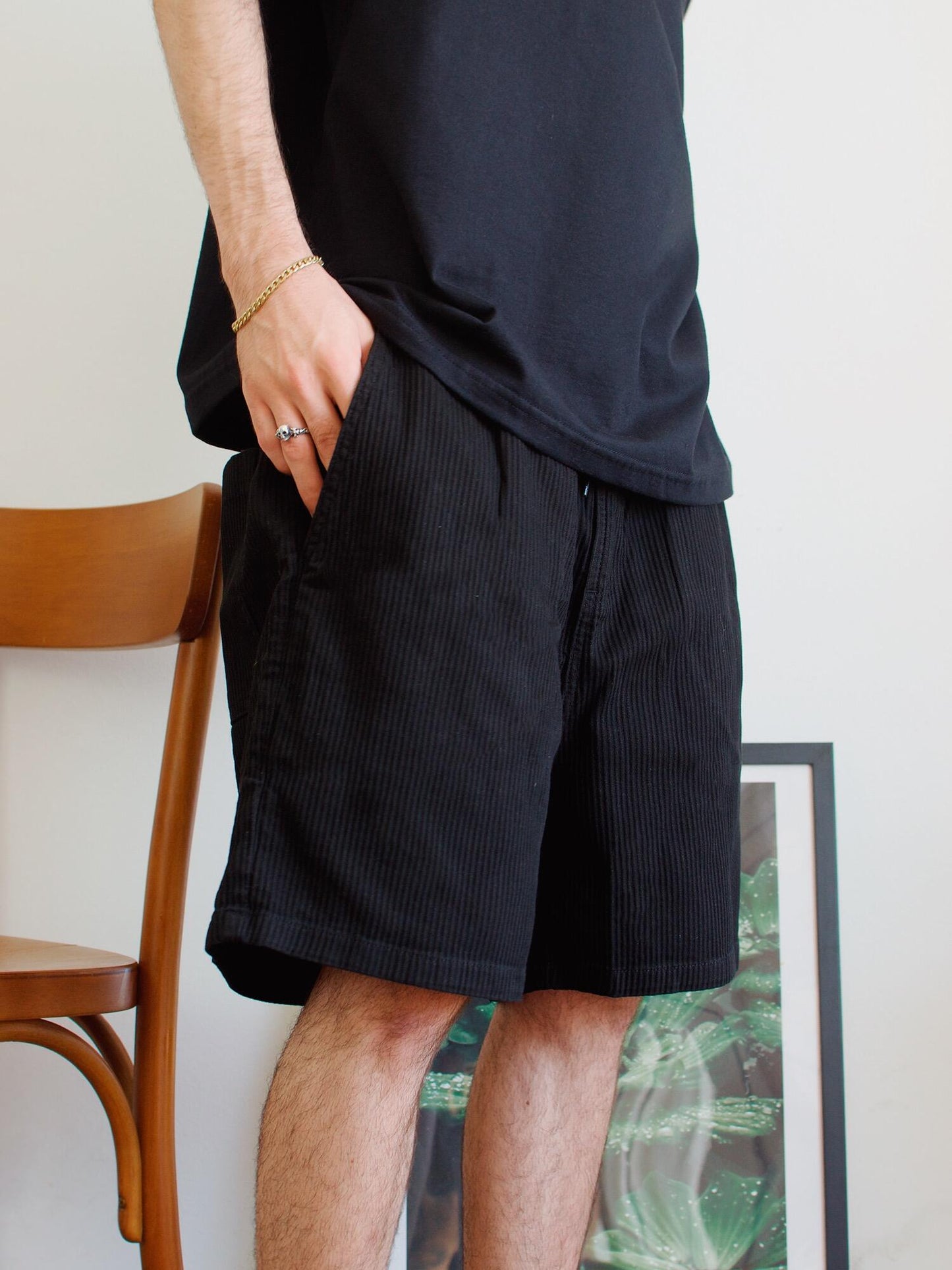 Short Cotelê Preto