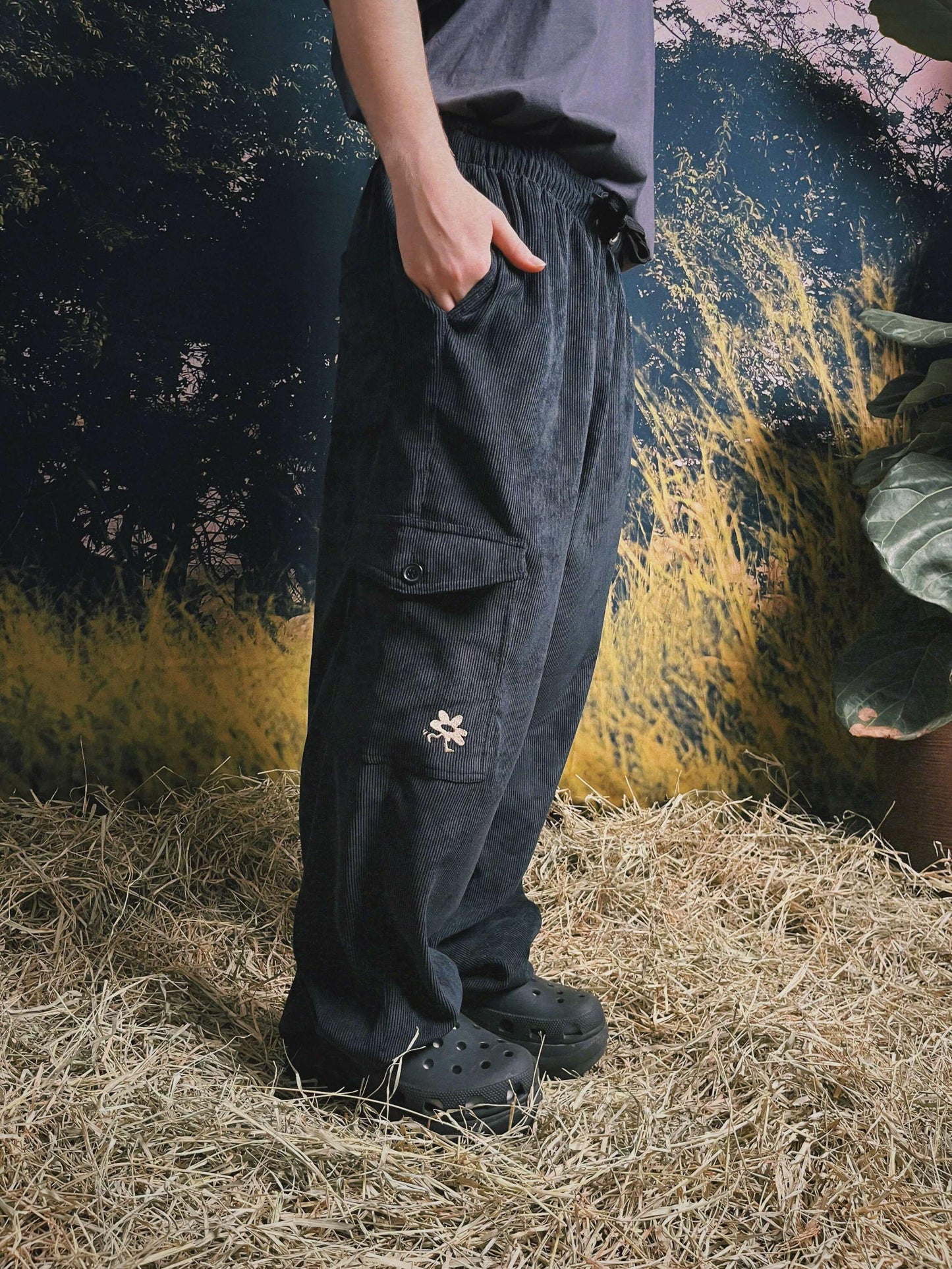Calça Veludo Cotelê Preta