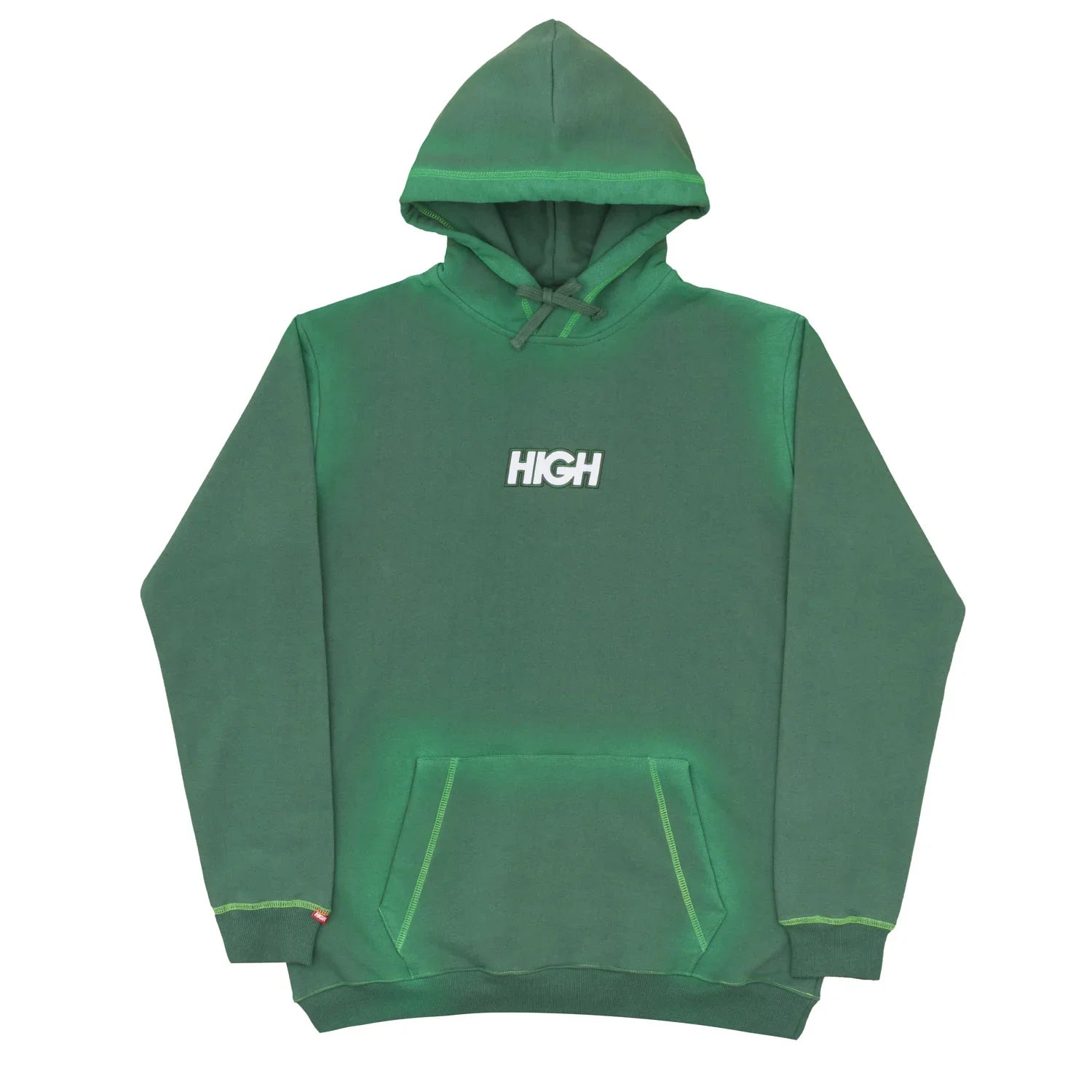 Bleached Hoodie Logo Green - Four Street