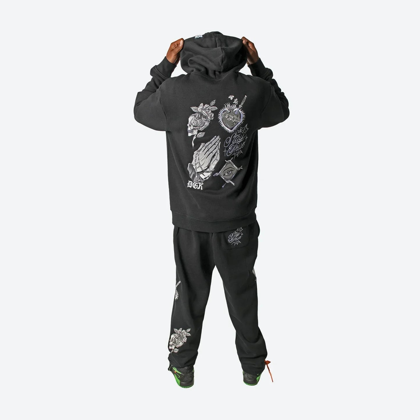 Inked Embroidered Hooded Fleece - Four Street