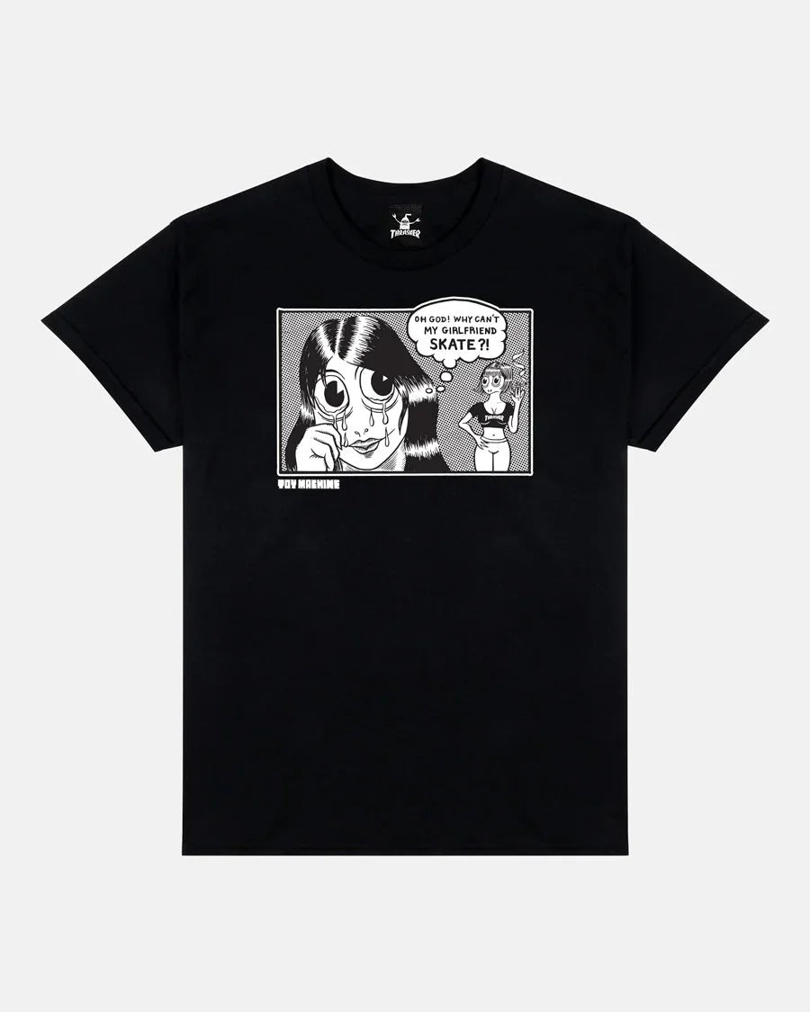 THRASHER X TOY MACHINE - GIRLFRIEND - T-SHIRT - BLACK - Four Street