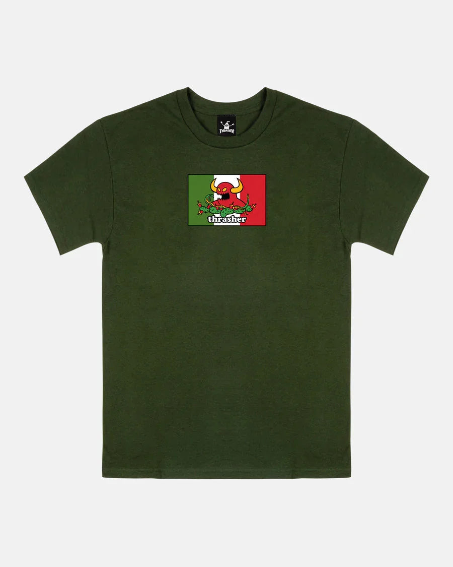THRASHER X TOY MACHINE - HECHO - T-SHIRT - FOREST GREEN - Four Street