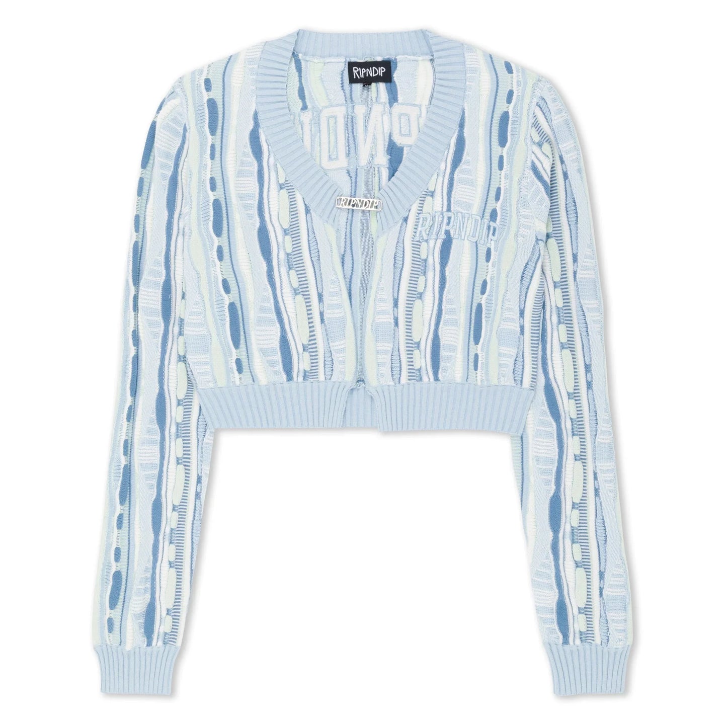 Corded Knit Cropped Long Sleeve (Light Blue) - Camiseta - Four Street
