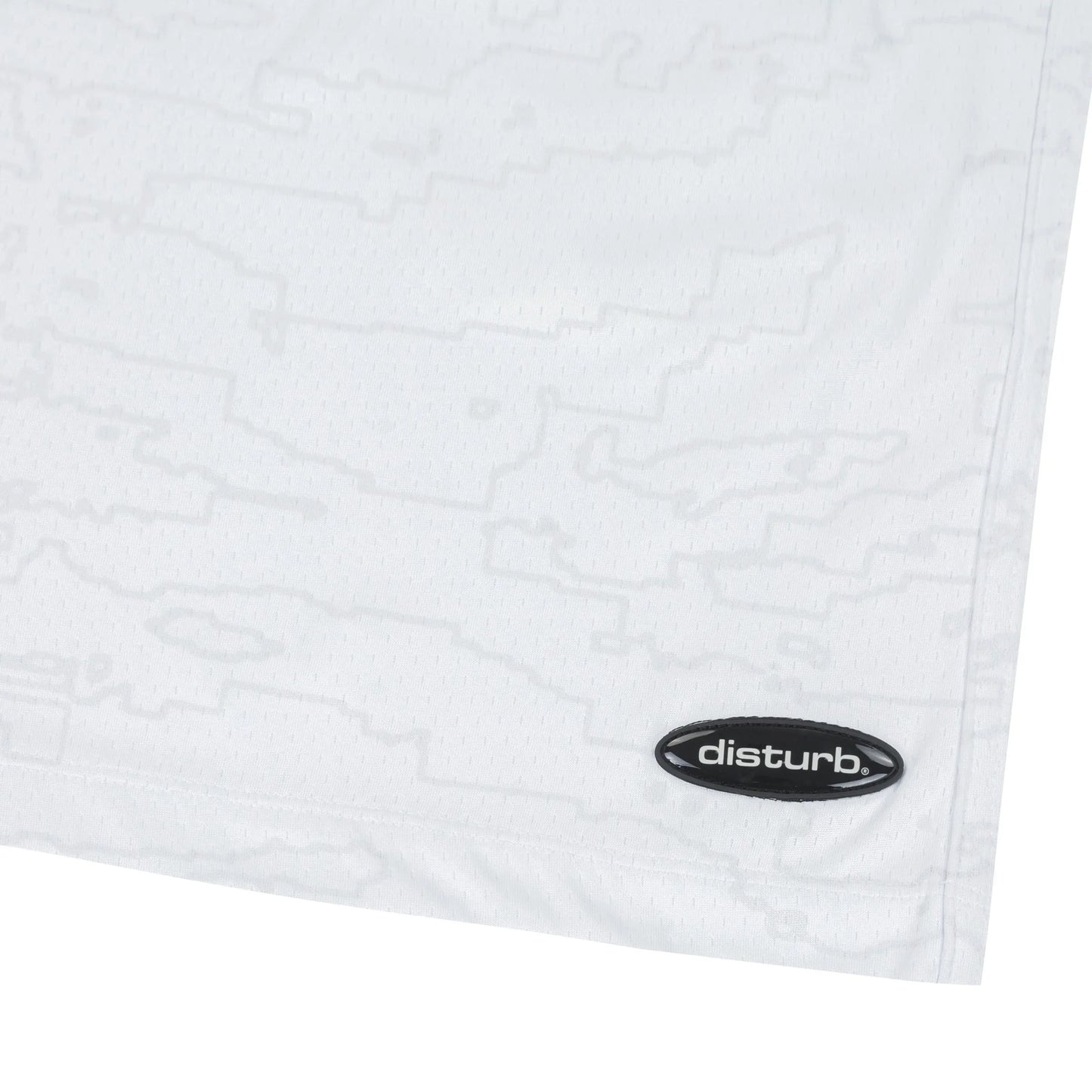 Outline Map Mesh Shorts in White - Four Street
