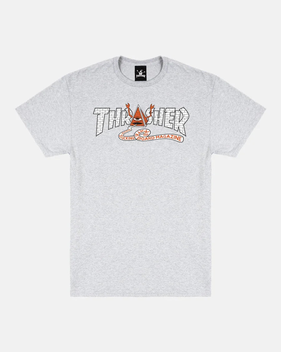 THRASHER X TOY MACHINE - PYRAMID - T-SHIRT - ASH GREY - Four Street