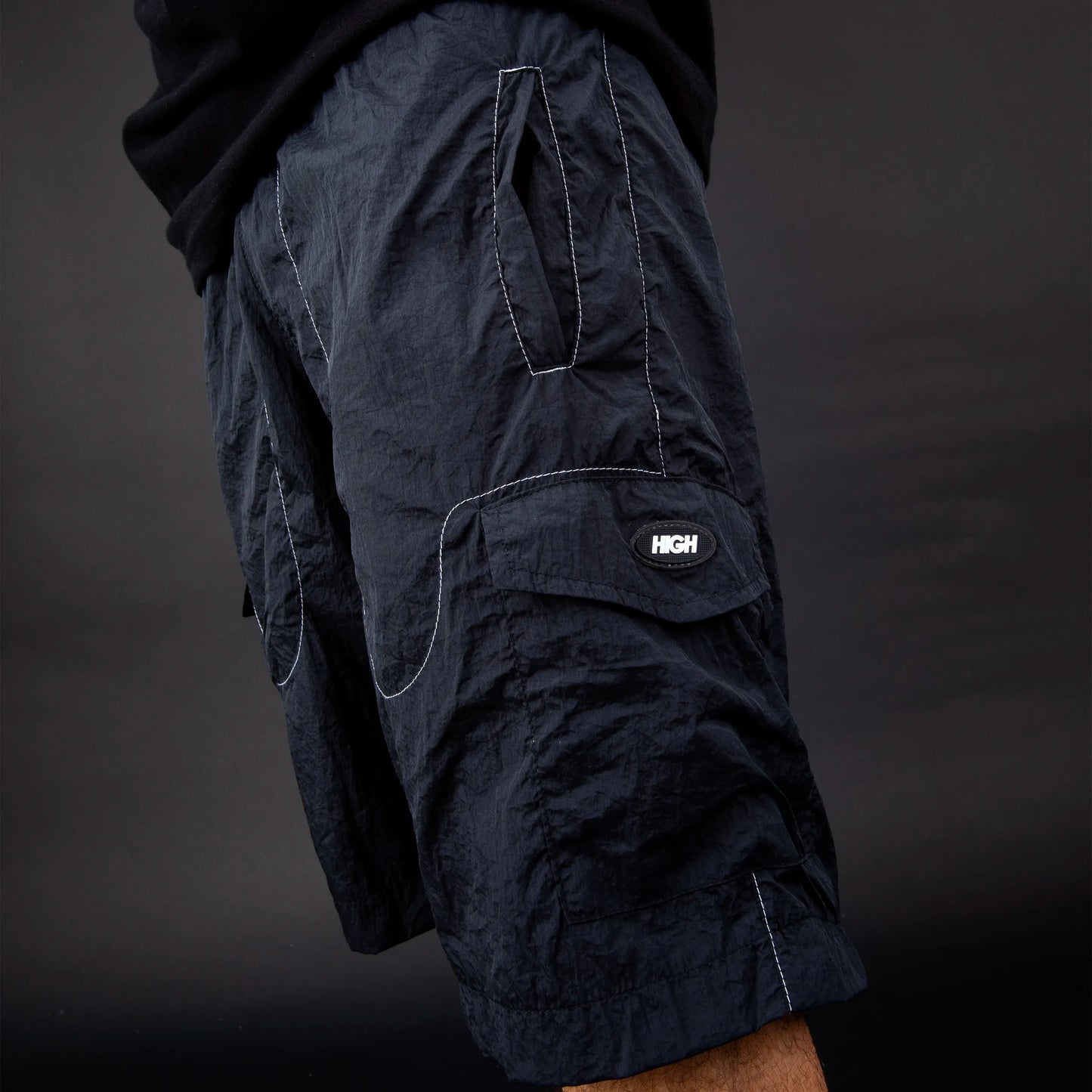 Backstitch Shorts Black