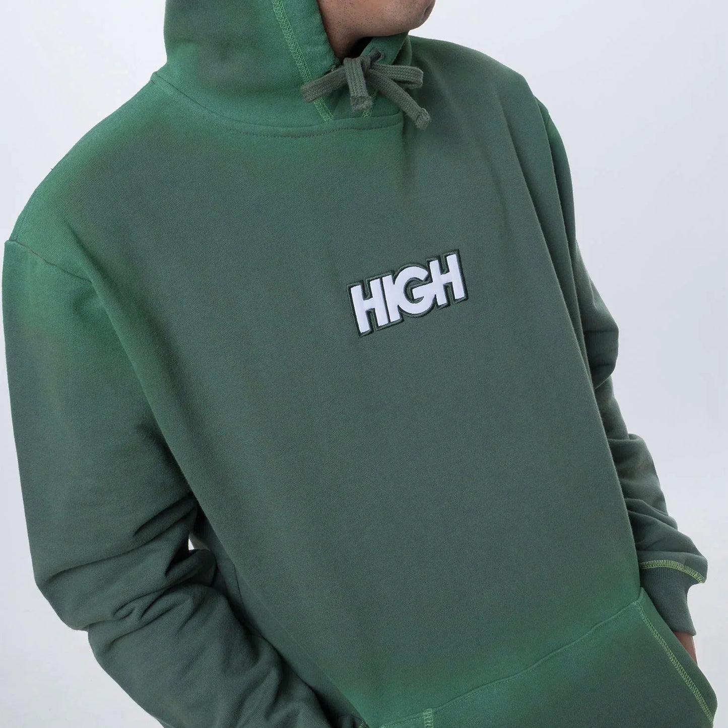 Bleached Hoodie Logo Green - Four Street