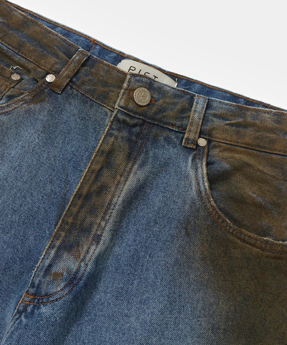 Dirt Stained Oversized Denim Blue