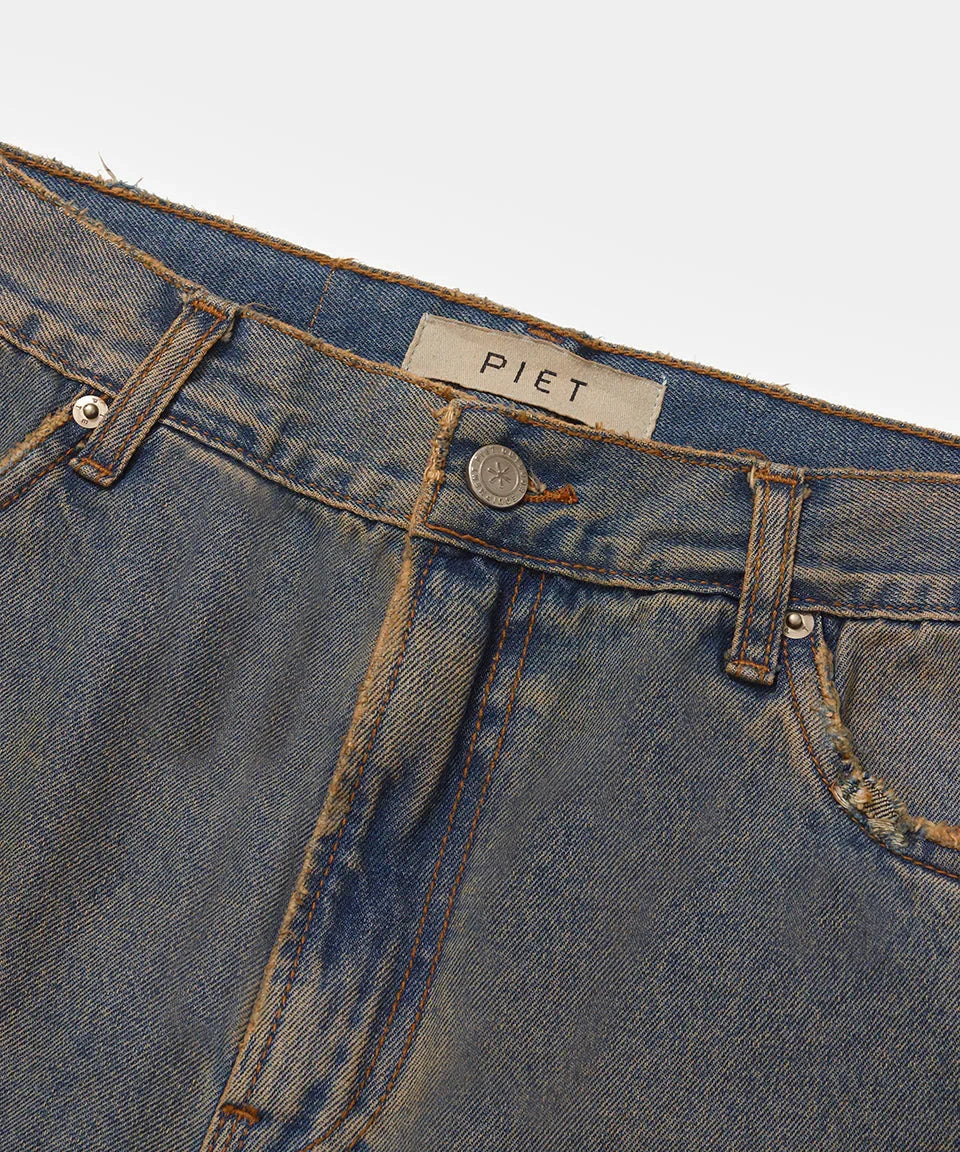 Dirty Straight Leg Denim Trousers
