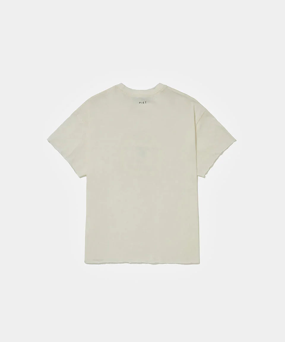 Fair Play Raw Edge T-shirt Bone White