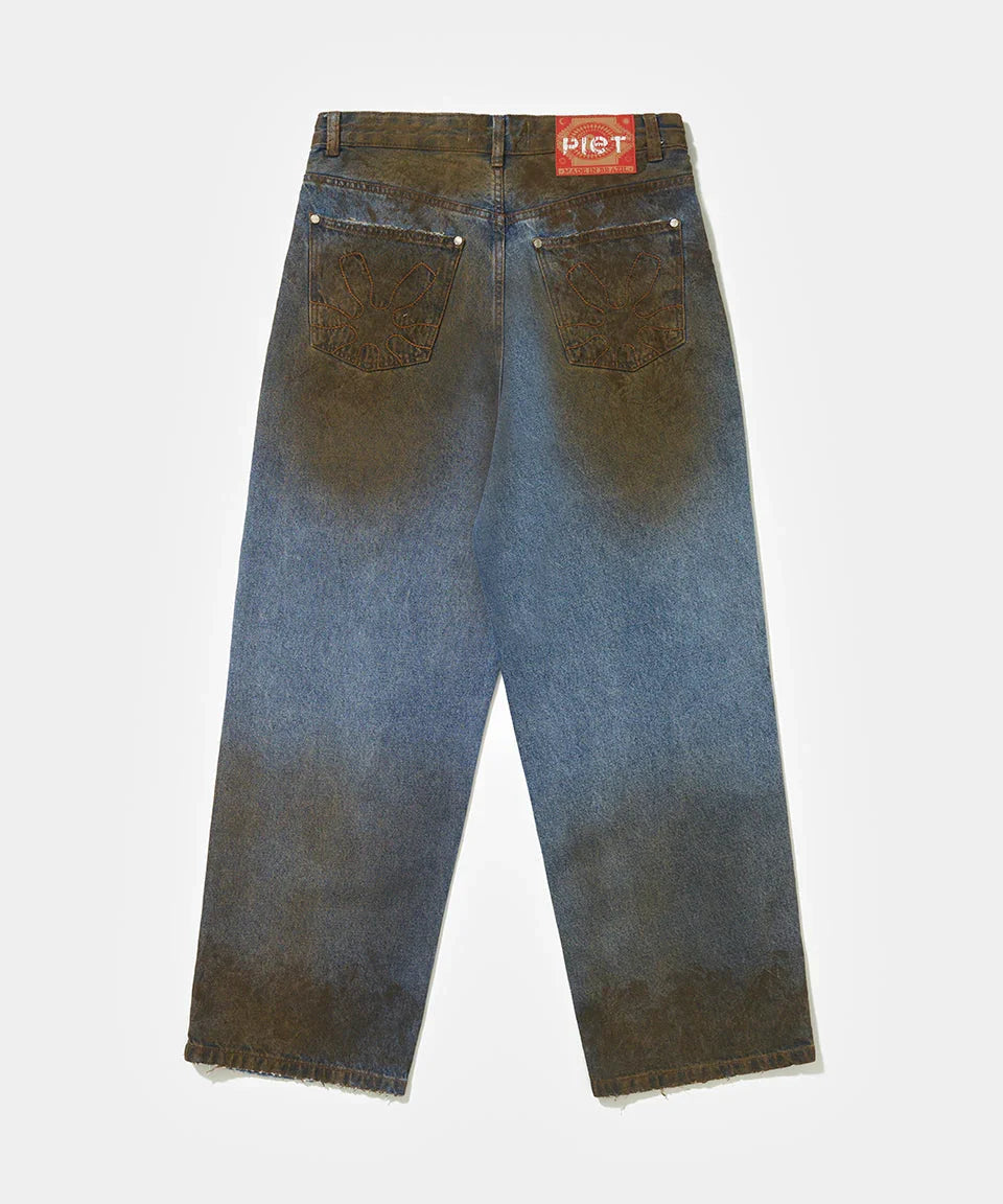 Dirt Stained Oversized Denim Blue