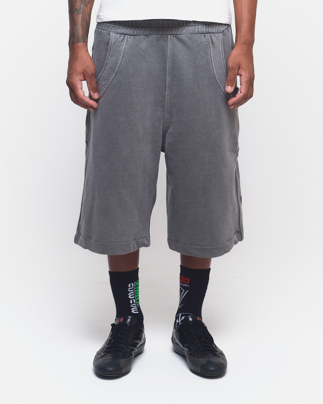 BERMUDA MOLETINHO DOUBLE HAND CINZA