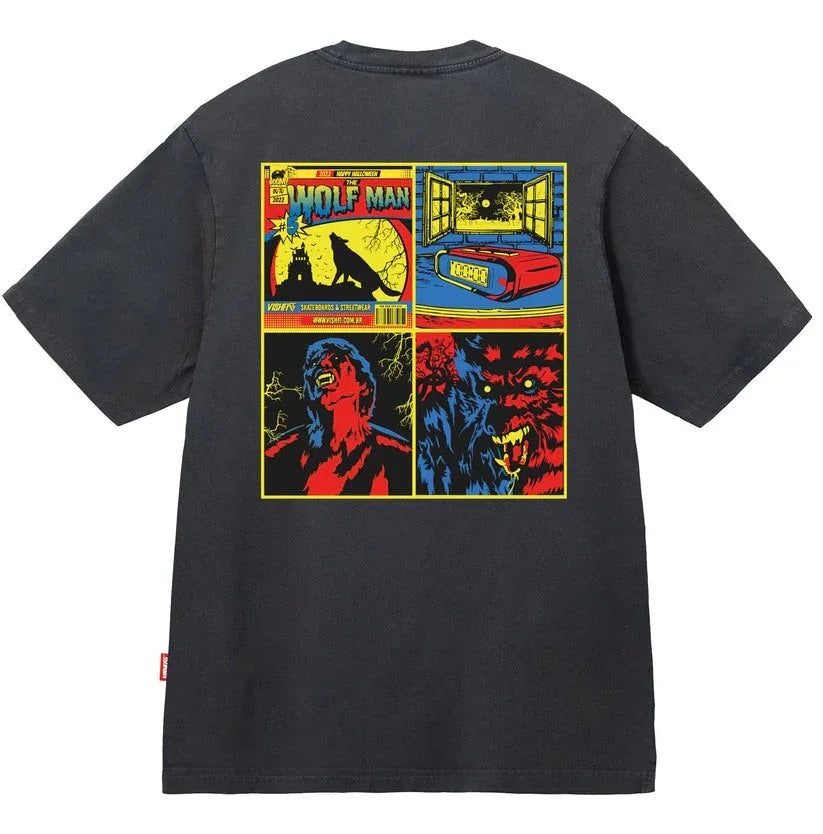 CAMISETA THE WOLF MAN CINZA ESTONADO "HALLOWEEN" - Four Street