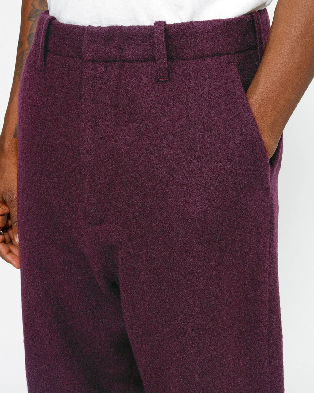 RELAXED TROUSER TEXTURED WOOL - Four Street