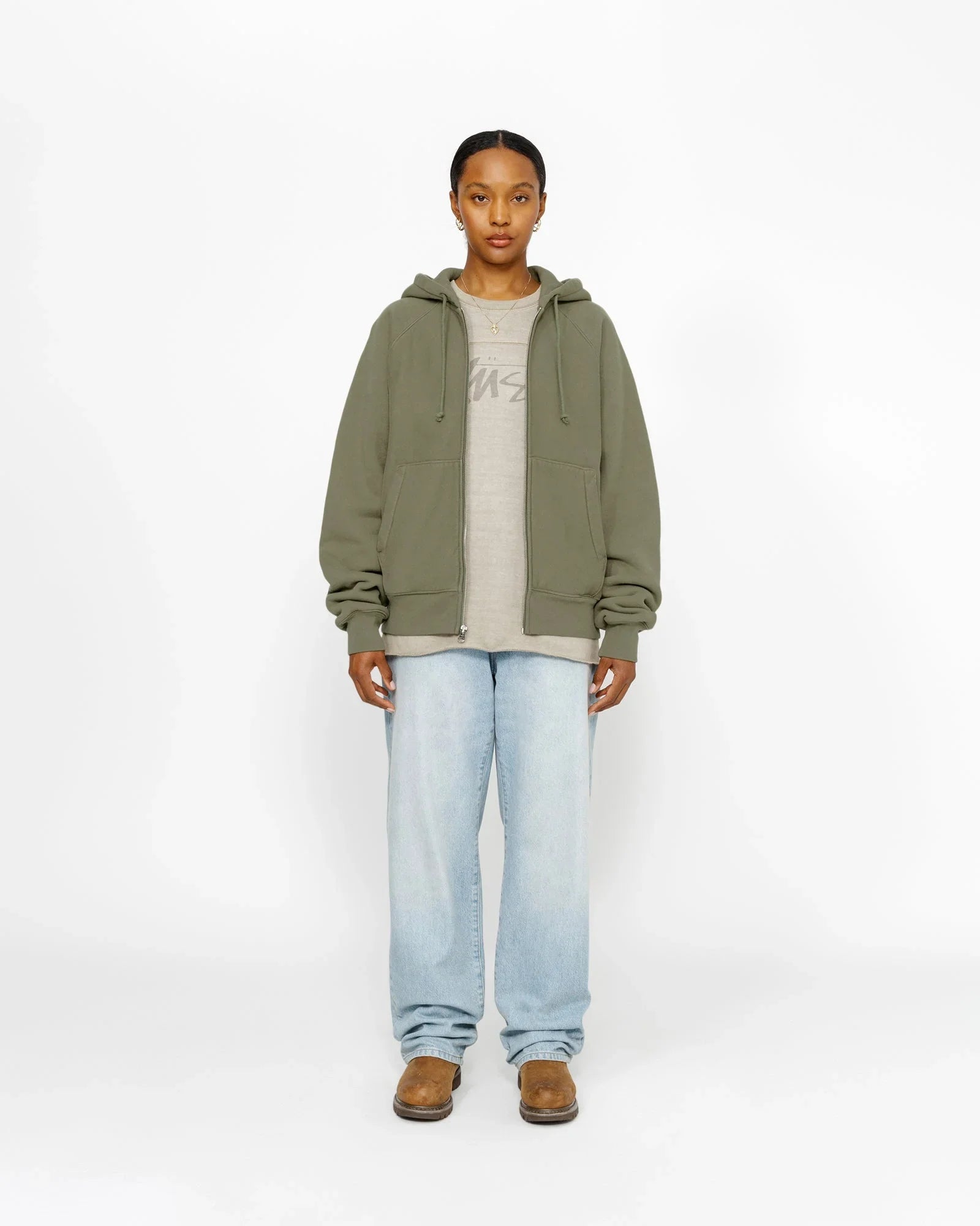 FLEECE RAGLAN ZIP HOODIE - Four Street