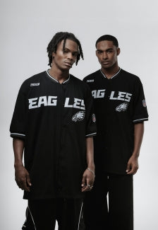 Camisa Baseball Eagles Logo Prison x NFL Preta
