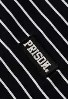 Camiseta listrada preta over Prison