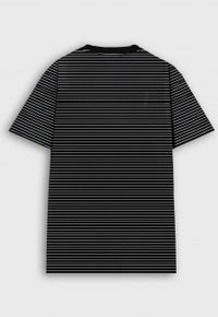 Camiseta listrada preta over Prison