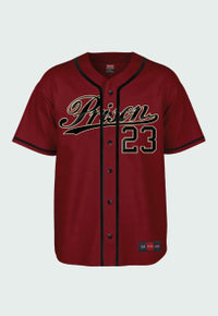 Camiseta Baseball Jersey Prison 23 Vinho