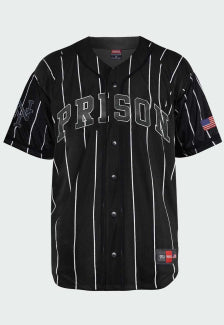 Camiseta Baseball Logo Prison NY Preta Listrada