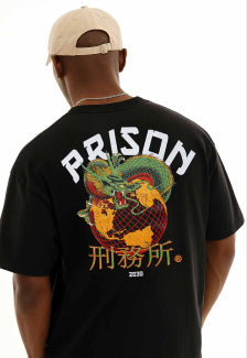 Camiseta Prison Global Dragon Preta