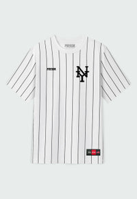 Camiseta Prison Streetwear NY Branca Listrada