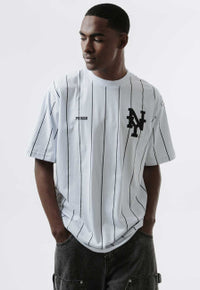 Camiseta Prison Streetwear NY Branca Listrada
