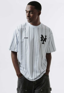 Camiseta Prison Streetwear NY Branca Listrada