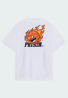 Camiseta Streetwear Prison Basket Fireball Branca
