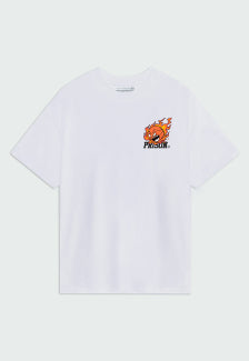 Camiseta Streetwear Prison Basket Fireball Branca
