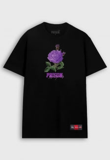 Camiseta Streetwear Prison Preta Flower Violet