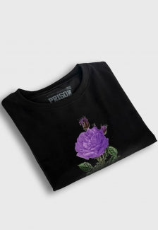 Camiseta Streetwear Prison Preta Flower Violet