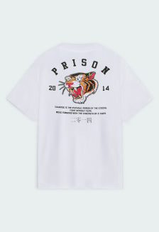 Camiseta Streetwear Prison Tiger Branca
