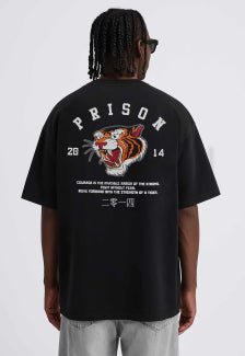 Camiseta Streetwear Prison Tiger Preta