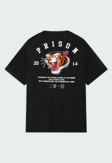 Camiseta Streetwear Prison Tiger Preta