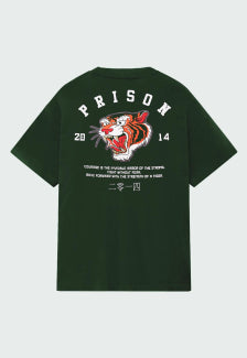 Camiseta Streetwear Prison Tiger Verde Musgo