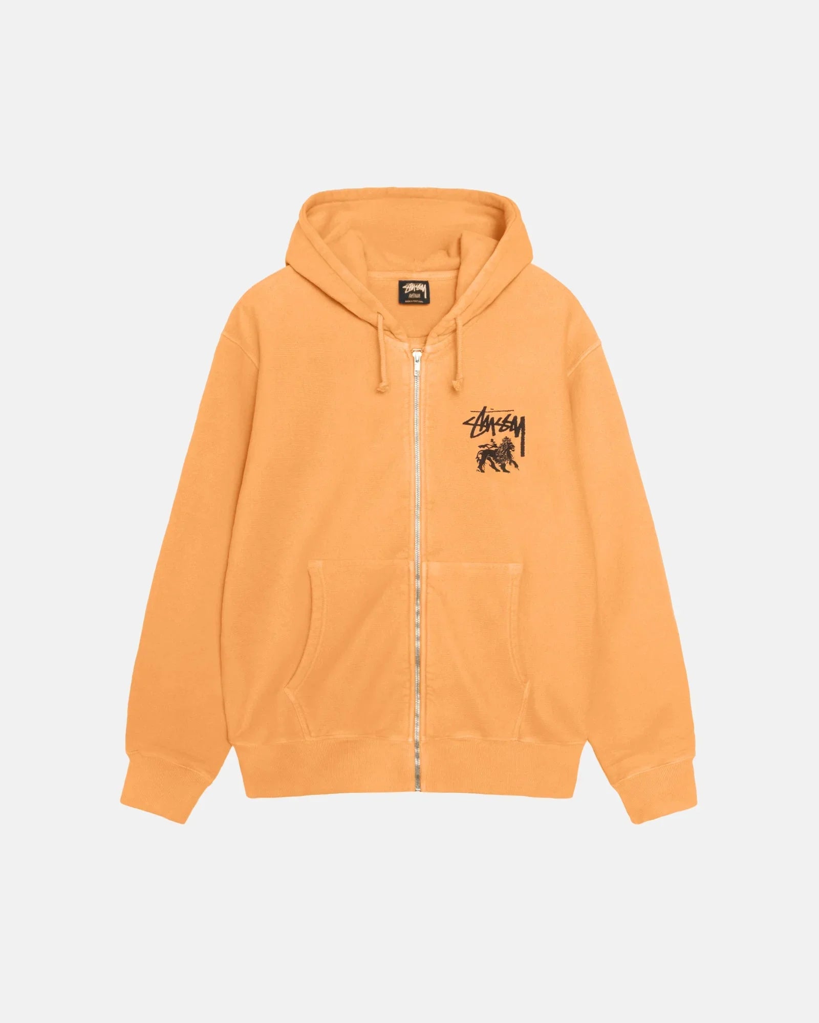 RASTA LION ZIP HOODIE PIGMENT DYED - Four Street