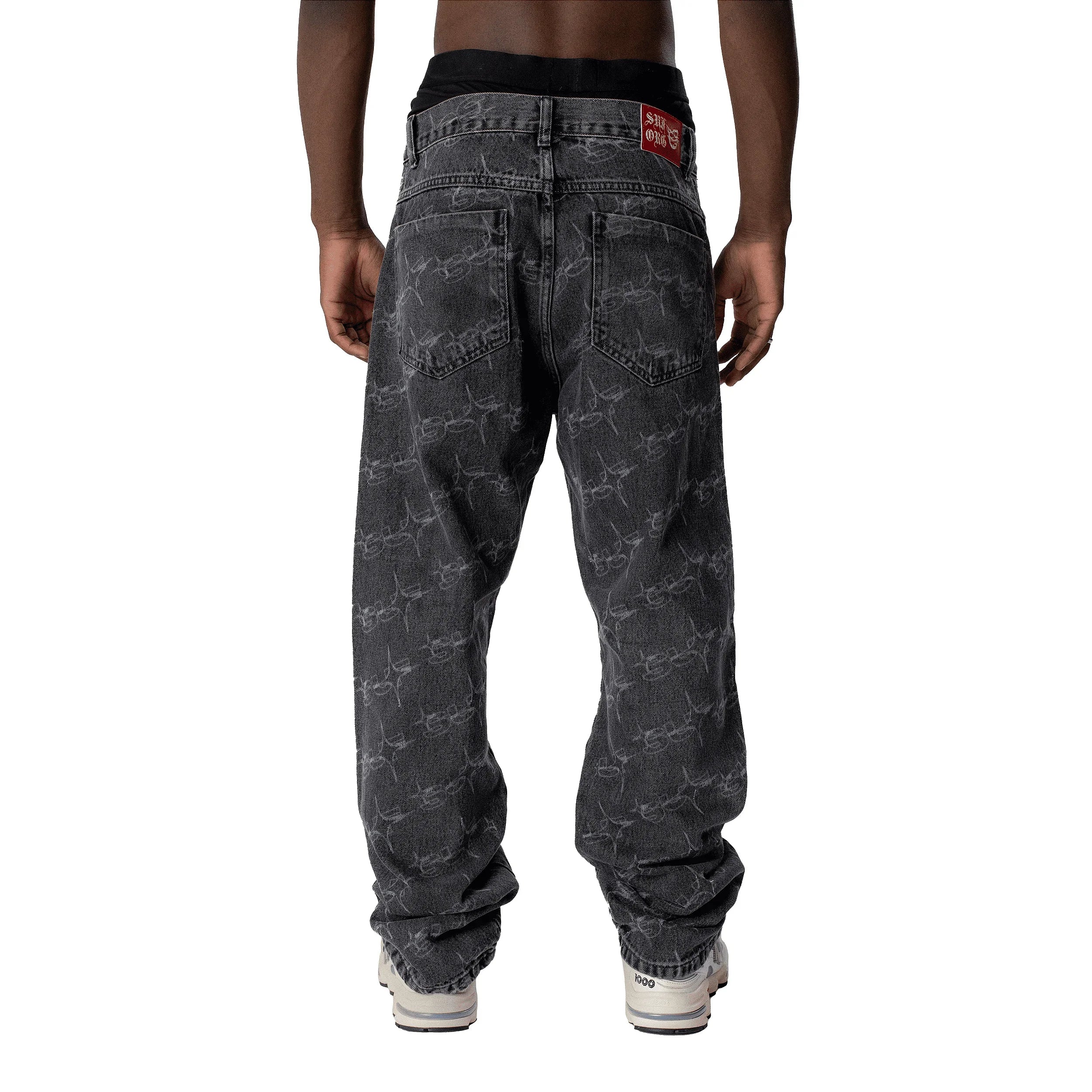 PANTS MONOGRAM SUFSTAR JEANS BLACK - Four Street