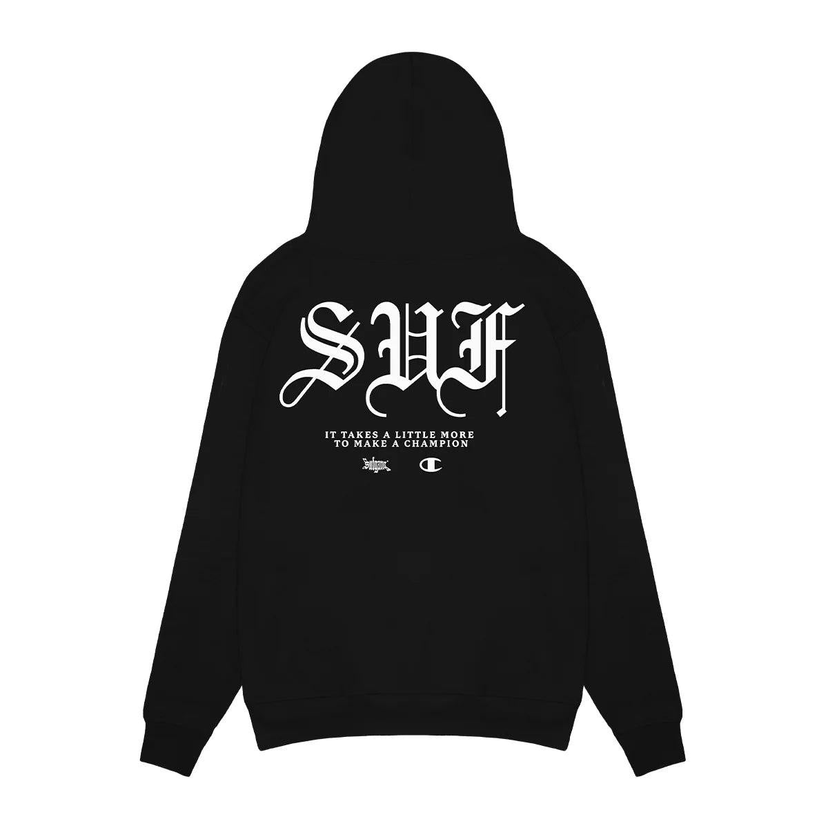 HOODIE SUF X CHAMPION S.U.F BLACK