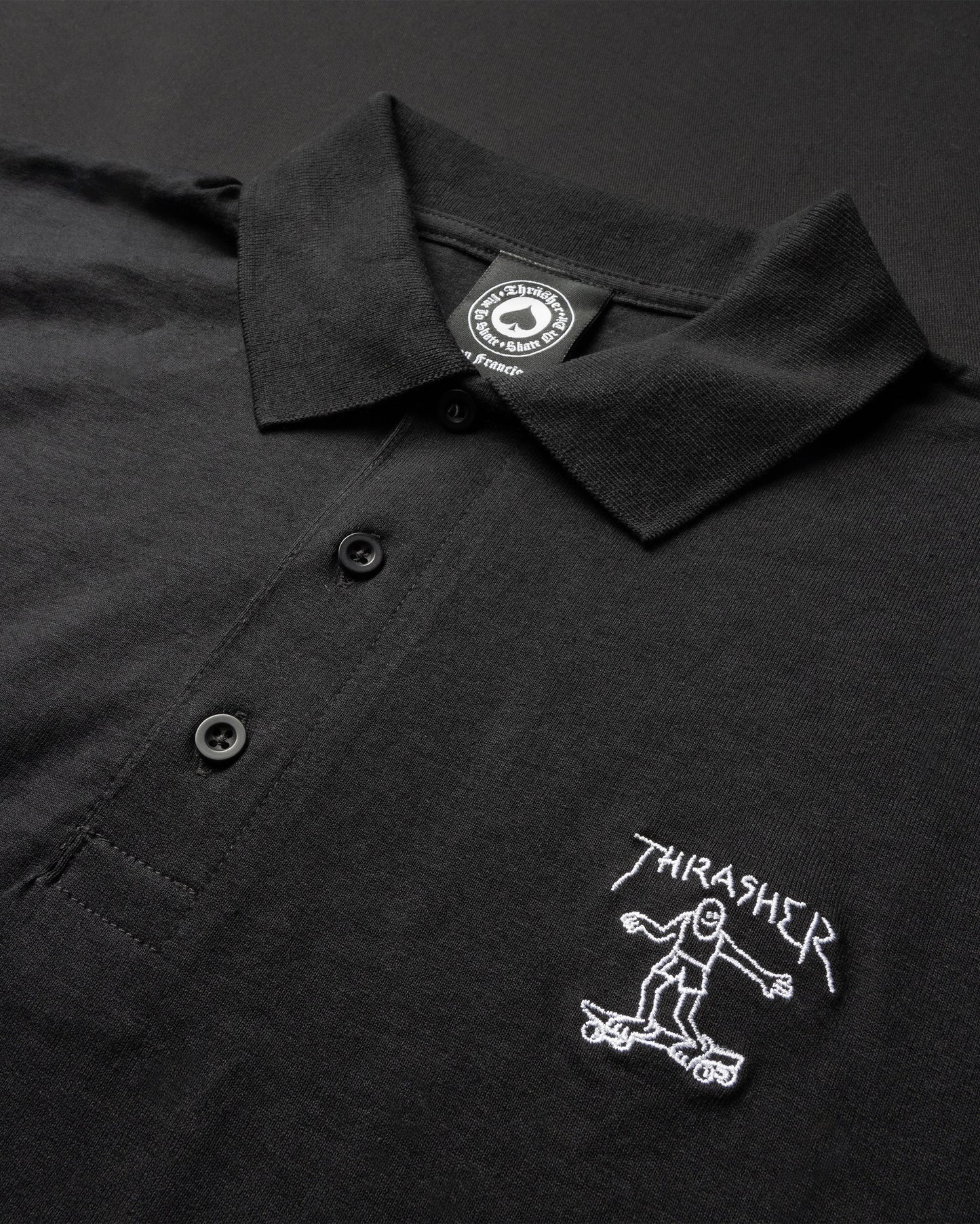 LITTLE GONZ EMBROIDERED - POLO - BLACK