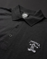 LITTLE GONZ EMBROIDERED - POLO - BLACK