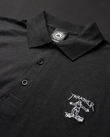 LITTLE GONZ EMBROIDERED - POLO - BLACK