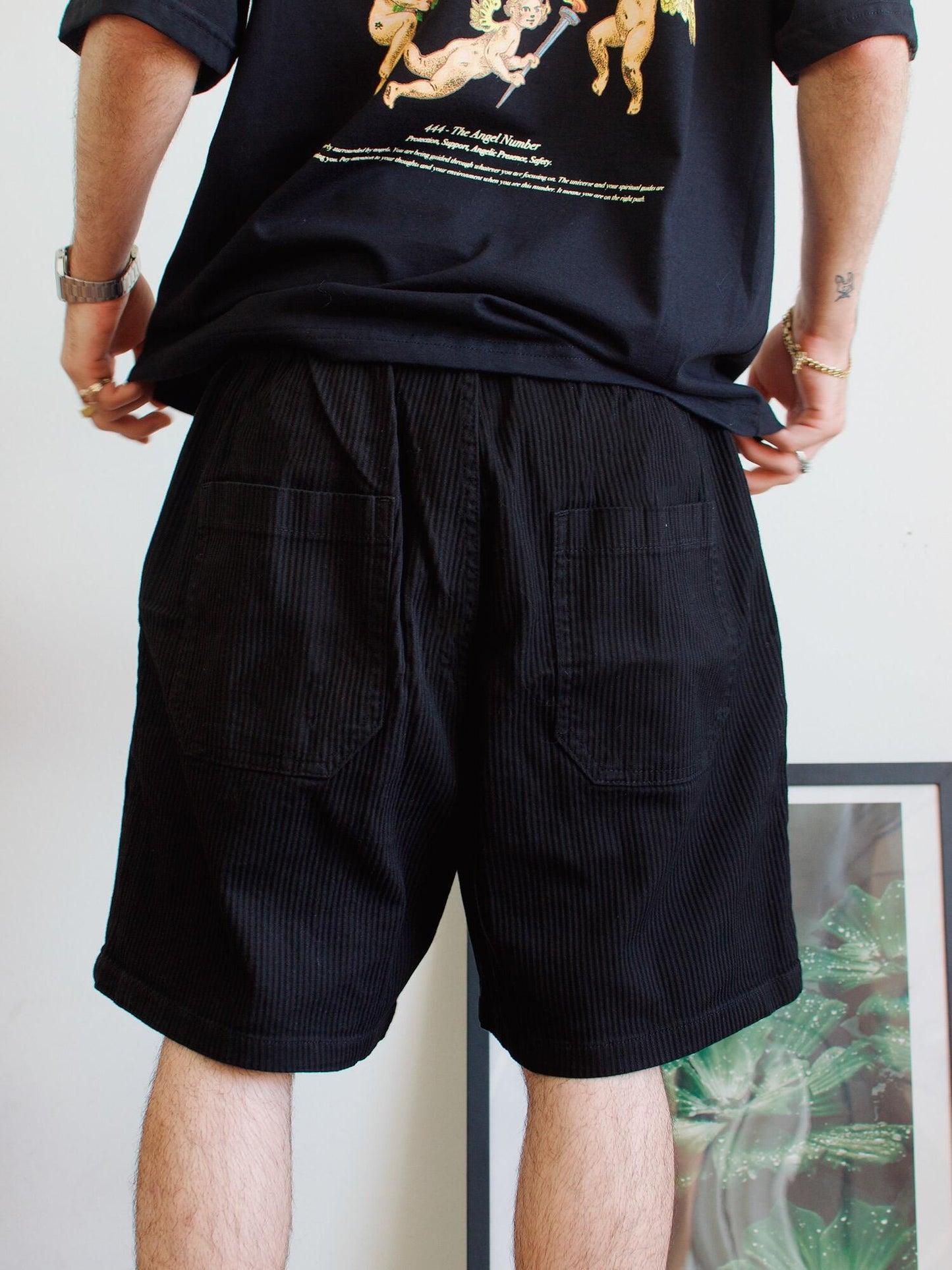 Short Cotelê Preto