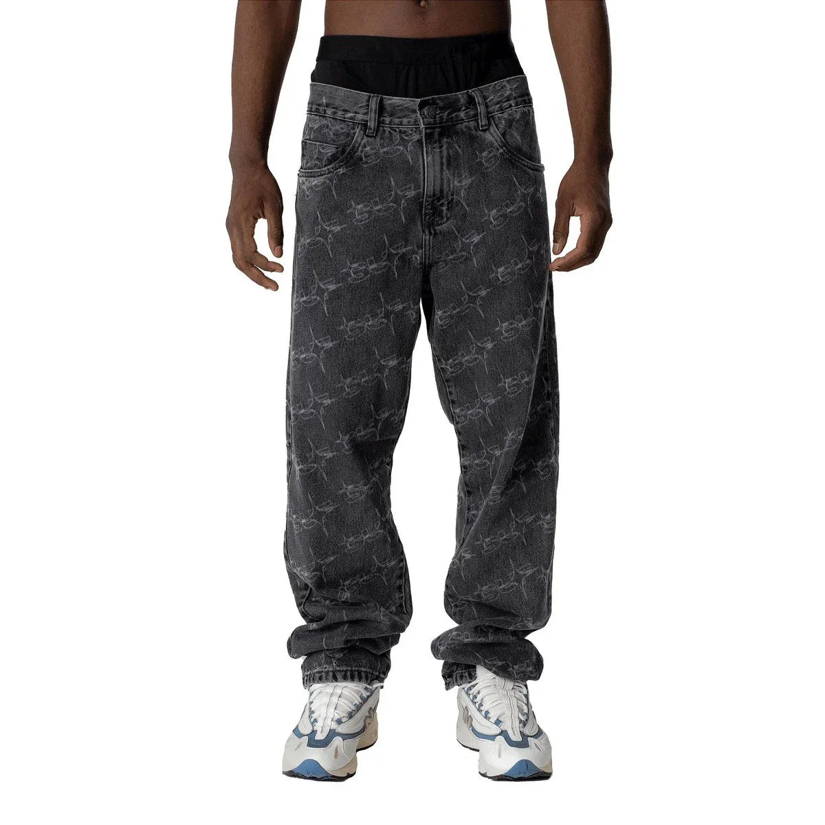 PANTS MONOGRAM SUFSTAR JEANS BLACK - Four Street