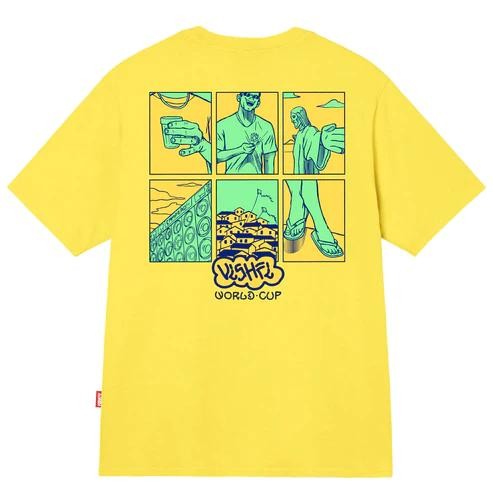 CAMISETA RETRATOS AMARELA "WORLD CUP 2022"